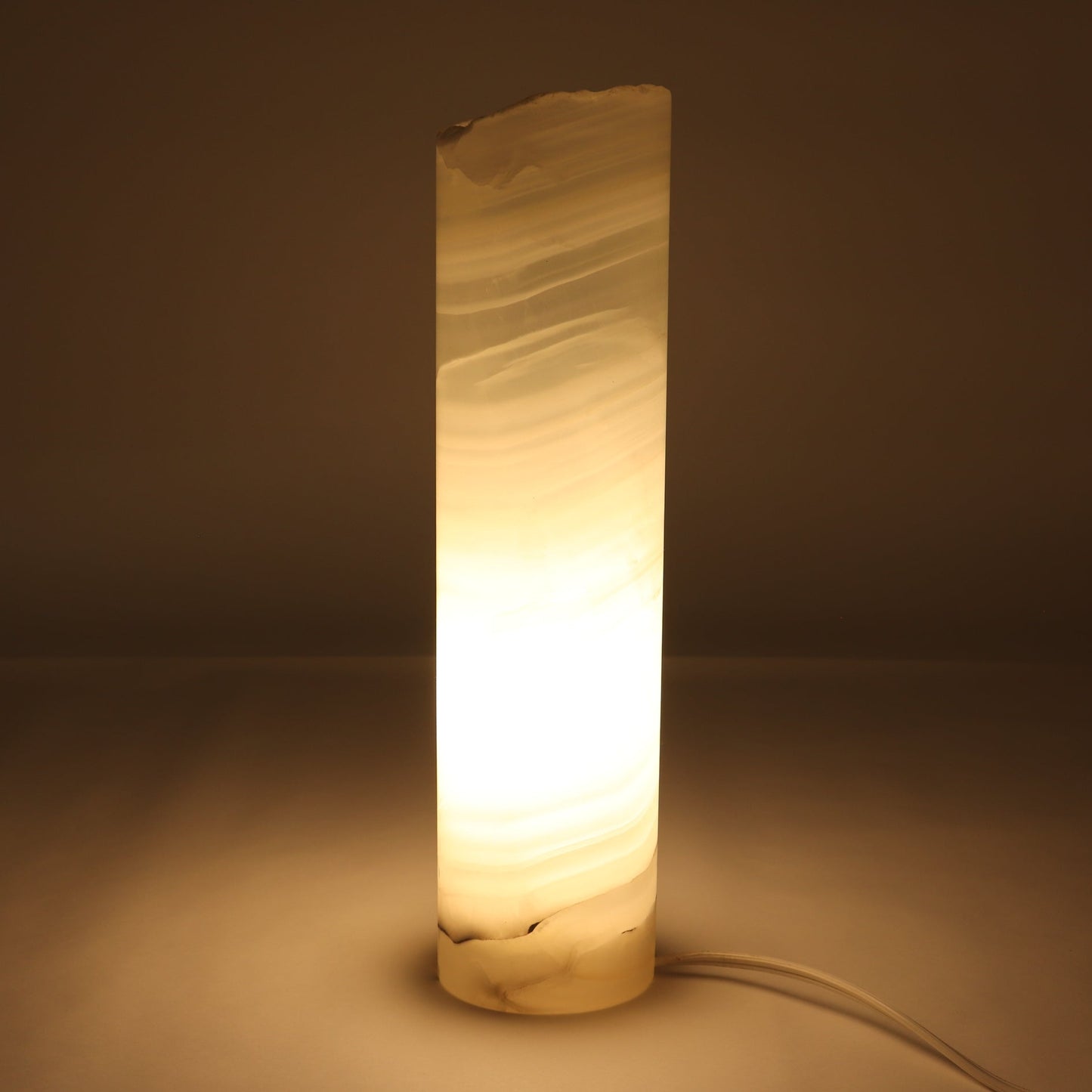 One 12" White Rough Top Onyx Lamp Blind