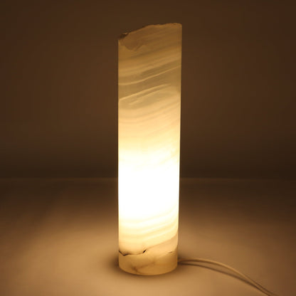 One 12" White Rough Top Onyx Lamp Blind