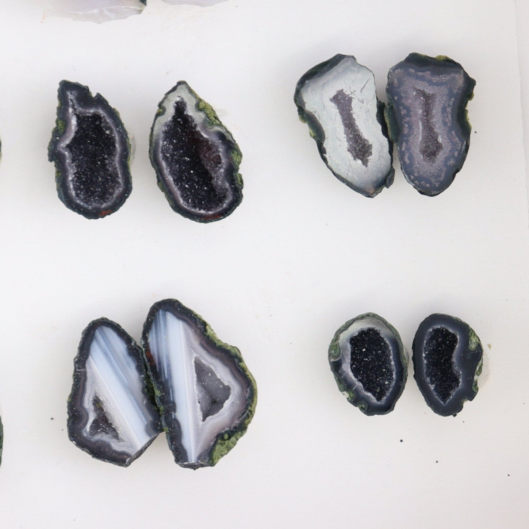Tabasco Geodes 9 Pairs - Expert Wholesale and Supplier of Wholesale Crystals & Bulk Gemstones, ["Geodes","Tabasco Geode"]