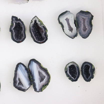 Tabasco Geodes 9 Pairs - Expert Wholesale and Supplier of Wholesale Crystals & Bulk Gemstones, ["Geodes","Tabasco Geode"]