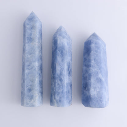 Blue Calcite Towers Set of 3 - Expert Wholesale and Supplier of Wholesale Crystals & Bulk Gemstones, ["Blue Calcite","Calcite","close_30","Towers"]