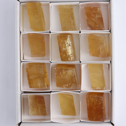 Honey Calcite Freeforms Flat of 12 - Expert Wholesale and Supplier of Wholesale Crystals & Bulk Gemstones, ["Calcite","China","Flats","Freeforms","Honey Calcite"]