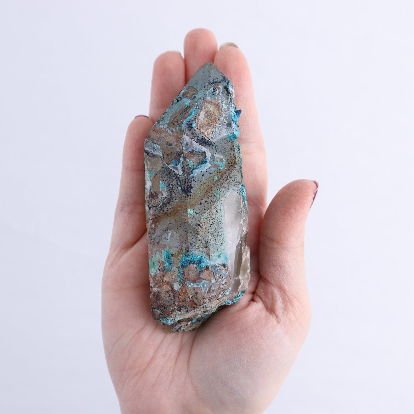 Chrysocolla on Quartz Roughs Set of 12 - Expert Wholesale and Supplier of Wholesale Crystals & Bulk Gemstones, ["Chrysocolla","Flats","Freeforms","Peru","Quartz","Rough"]