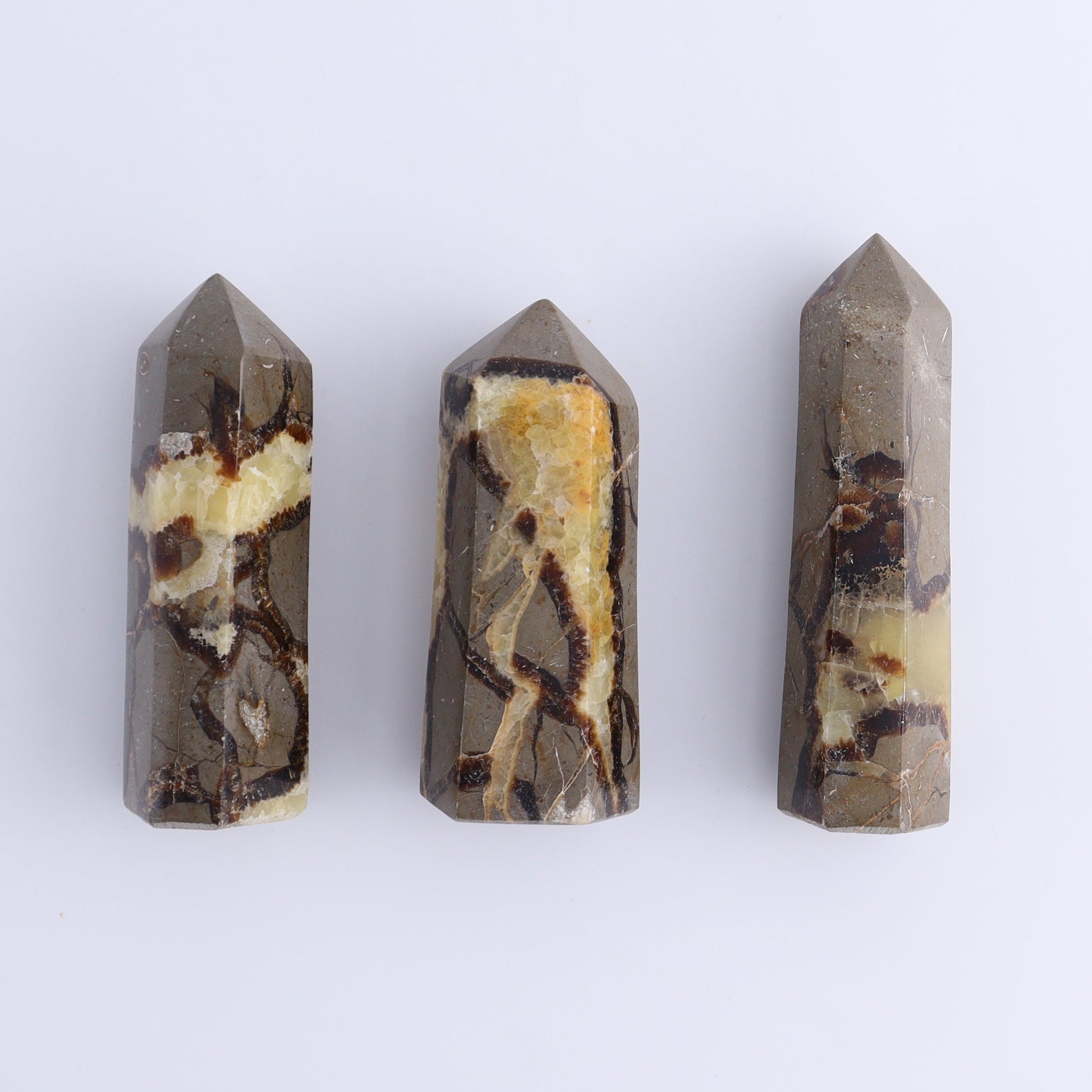 Septarian Towers Set of 9 - Expert Wholesale and Supplier of Wholesale Crystals & Bulk Gemstones, ["Madagascar","Septarian","Towers"]