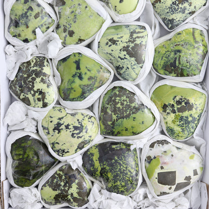 Serpentine Hearts Set of 20 - Expert Wholesale and Supplier of Wholesale Crystals & Bulk Gemstones, ["Hearts","Peru","serpentine"]