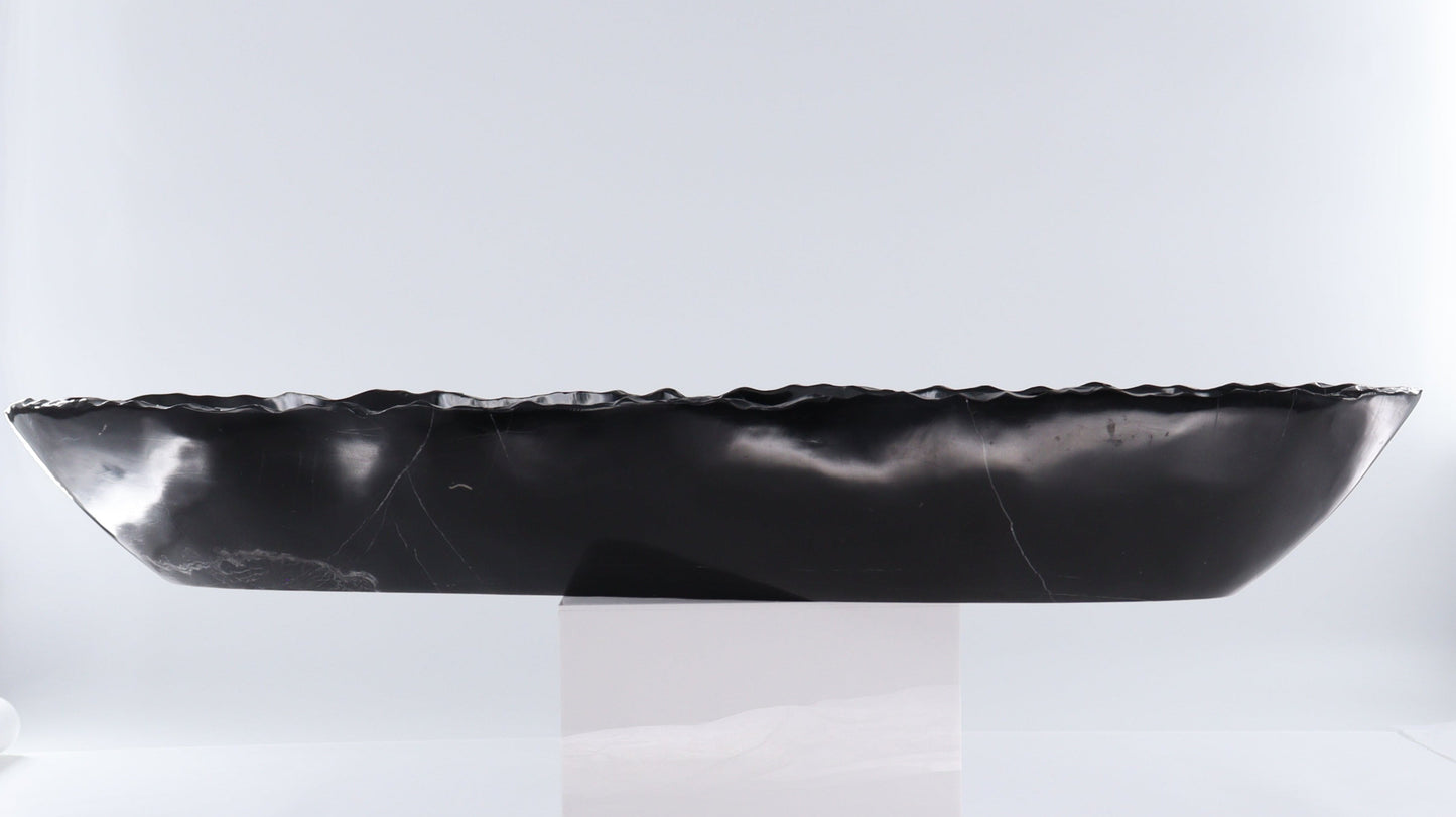 Black Marble Canoe Bowl - Expert Wholesale and Supplier of Wholesale Crystals & Bulk Gemstones, ["Black Marble","Bowls","canoe","Marble","Mexico"]
