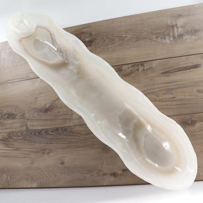 Mexican Onyx/Calcite Canoe Bowl 39"