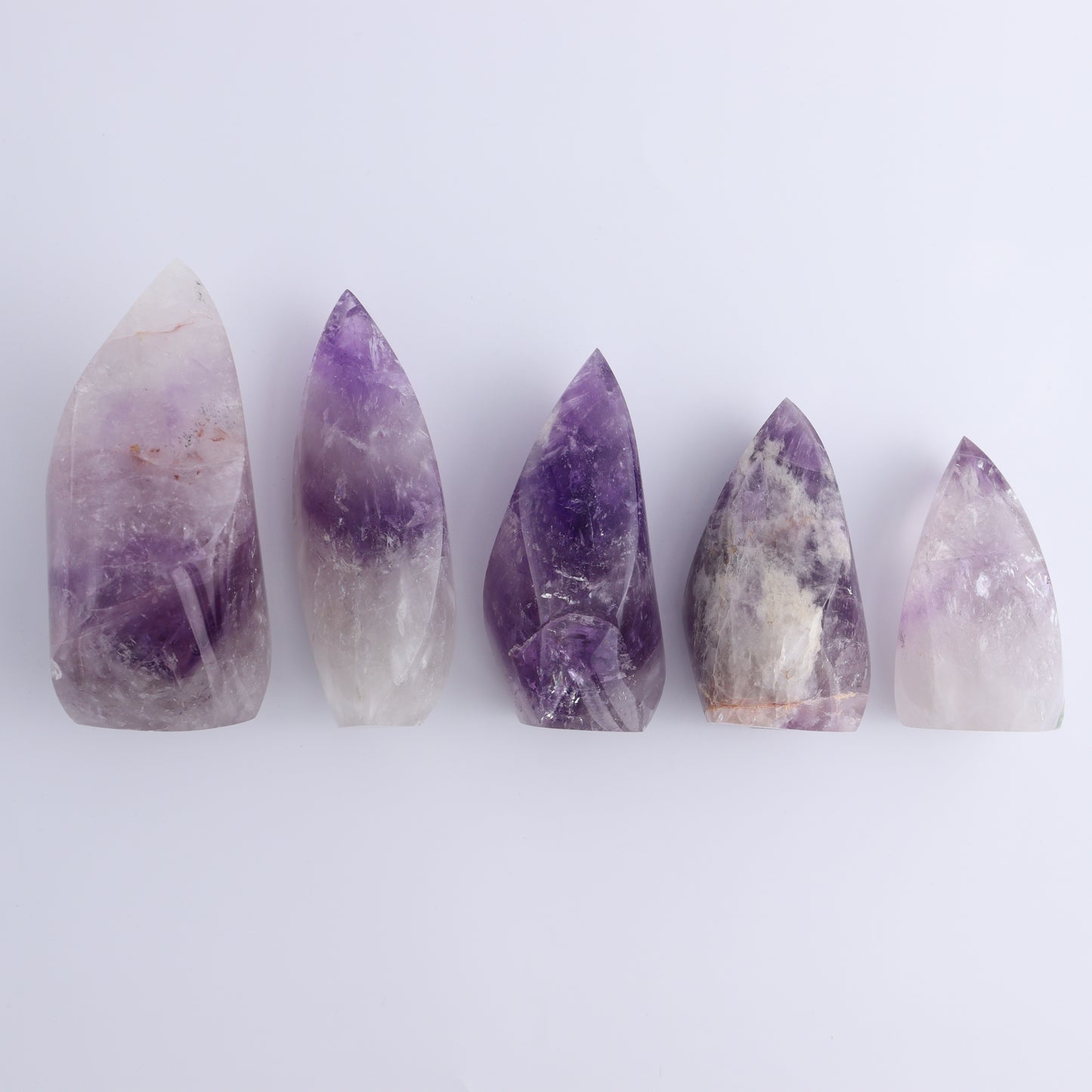 Amethyst Flames Set of 5 - Expert Wholesale and Supplier of Wholesale Crystals & Bulk Gemstones, ["Amethyst","Brazil","flames"]