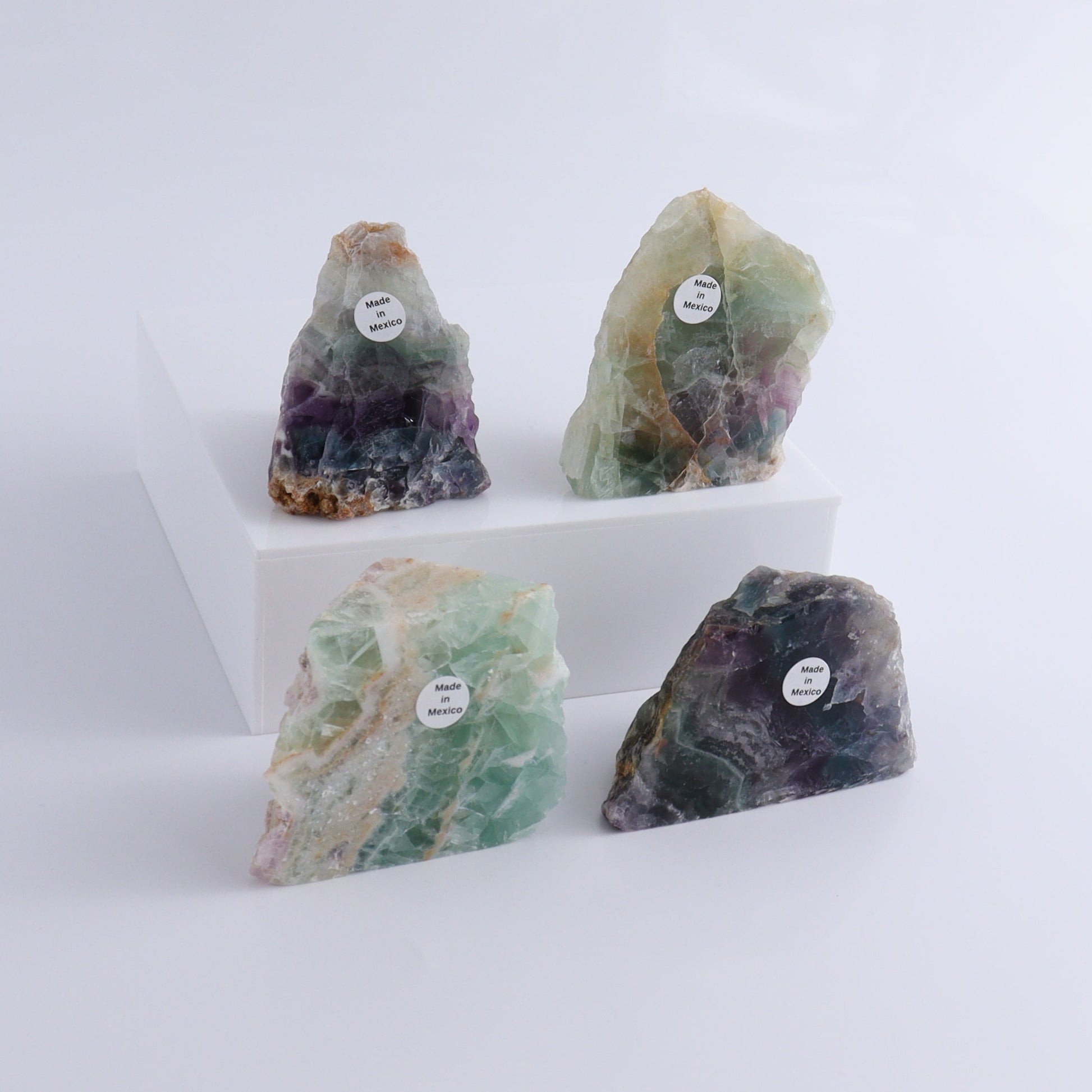 Fluorite Polished Face Cut Bases Set of 16 - Expert Wholesale and Supplier of Wholesale Crystals & Bulk Gemstones, ["Cut Base","Face Polished","Fluorite","Mexico"]