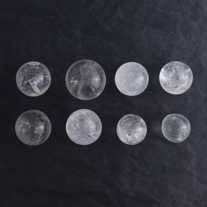 Clear Quartz Spheres Set of 8