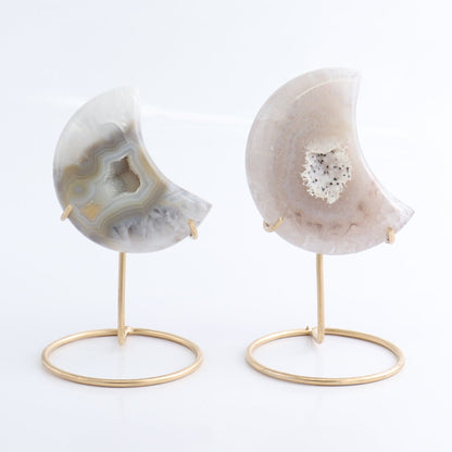 Agate Moons with Stand Set of 5 - Expert Wholesale and Supplier of Wholesale Crystals & Bulk Gemstones, ["Agate","Brazil","moons"]