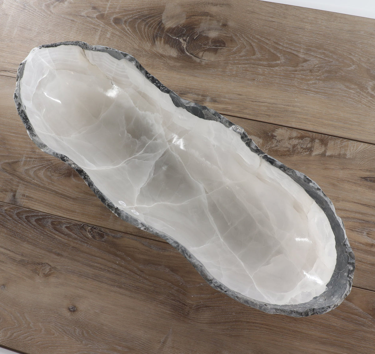 Mexican Onyx/Calcite Canoe Bowl 24"