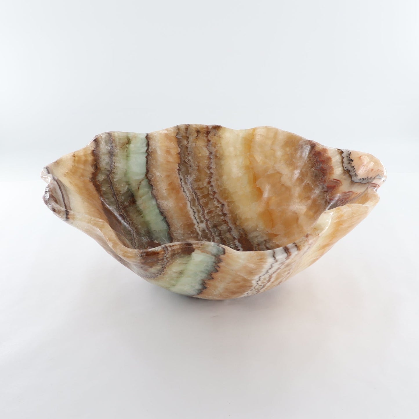 Mexican Onyx/Calcite Bowl (L) 21" x (W) 16" x (H) 8"