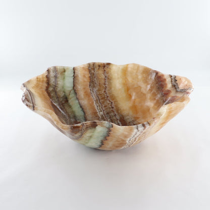 Mexican Onyx/Calcite Bowl (L) 21" x (W) 16" x (H) 8"