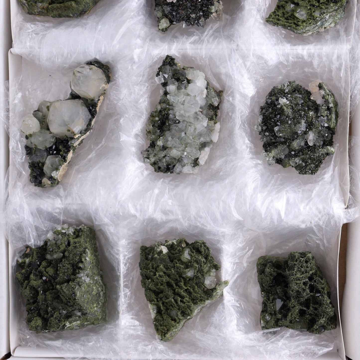 Epidote Set of 9 - Expert Wholesale and Supplier of Wholesale Crystals & Bulk Gemstones, ["epidote","flat","Flats"]