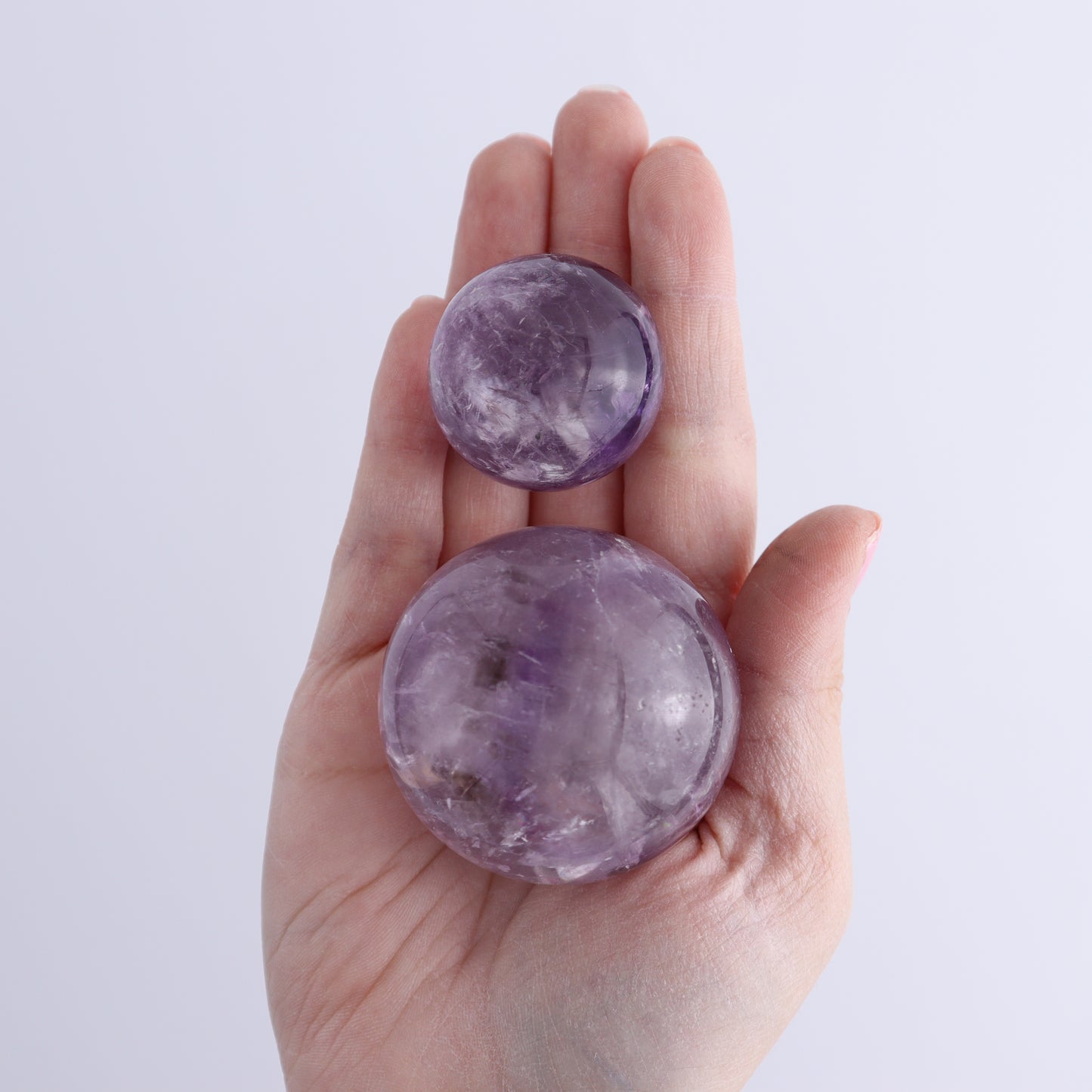 Amethyst Spheres Set of 9 - Expert Wholesale and Supplier of Wholesale Crystals & Bulk Gemstones, ["Amethyst","Brazil","Spheres"]