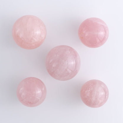 Rose Quartz Spheres Set of 5