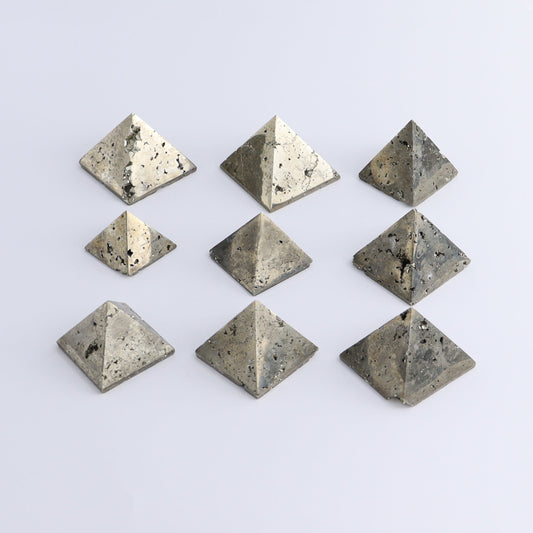 Pyrite Pyramids Set of 9 - Expert Wholesale and Supplier of Wholesale Crystals & Bulk Gemstones, ["Pyramids","Pyrite"]