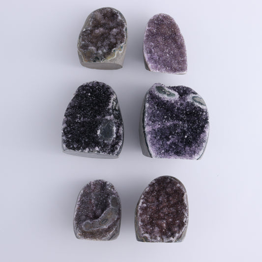 Uruguay Amethyst Cut Base Set of 6 - Expert Wholesale and Supplier of Wholesale Crystals & Bulk Gemstones, ["Amethyst","Cut Base","Uruguay"]
