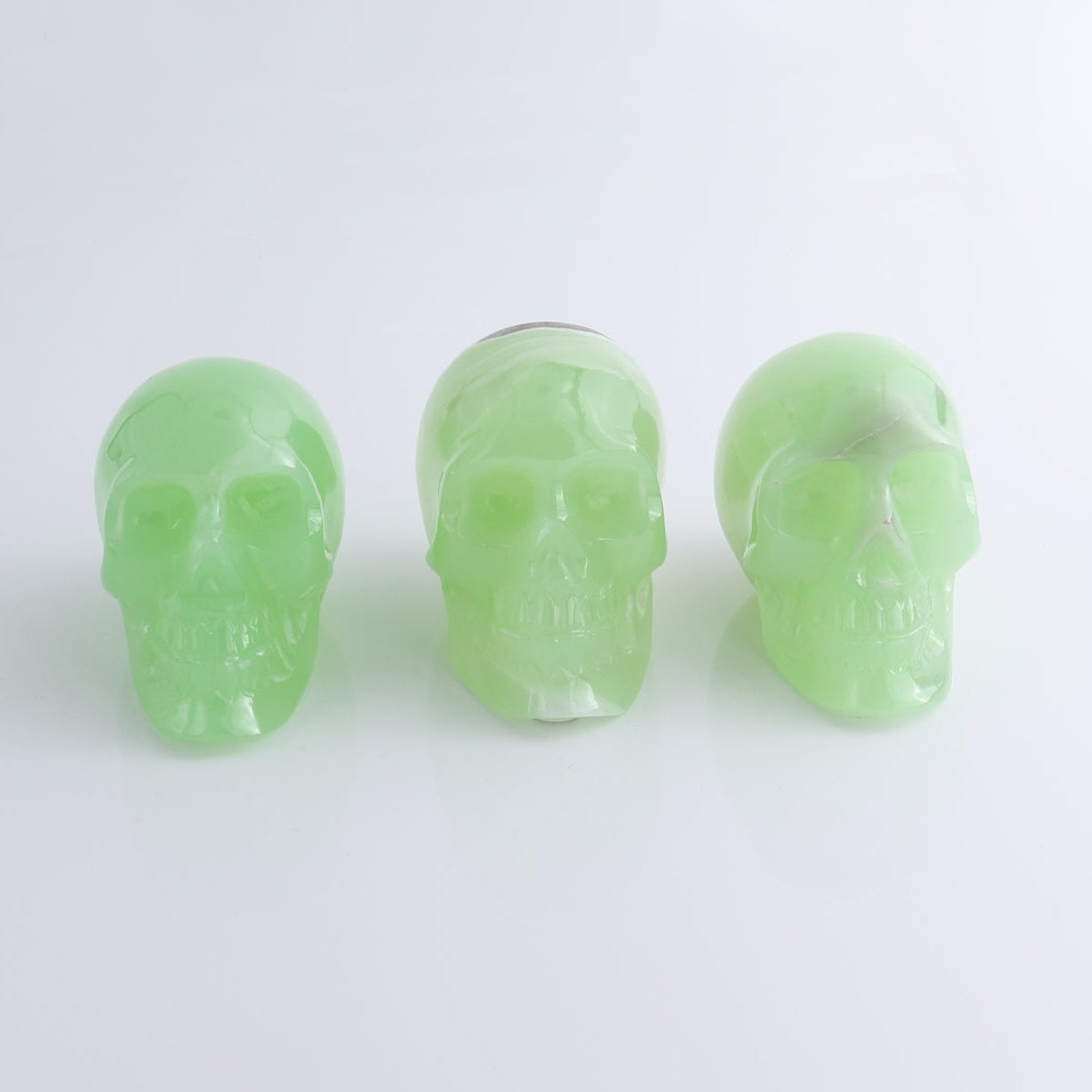 One Large Mexican Green Onyx/Calcite Skull