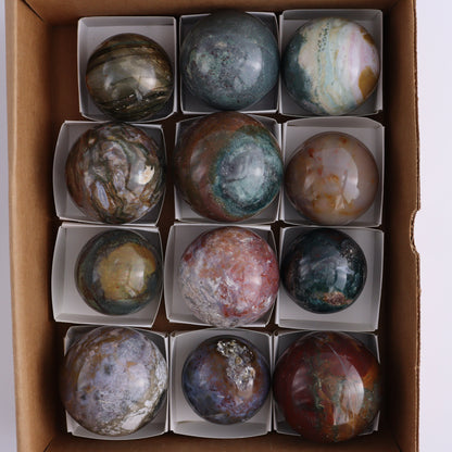 Ocean Jasper Spheres Set of 12 - Expert Wholesale and Supplier of Wholesale Crystals & Bulk Gemstones, ["jasper","Madagascar","Ocean Jasper","Spheres"]