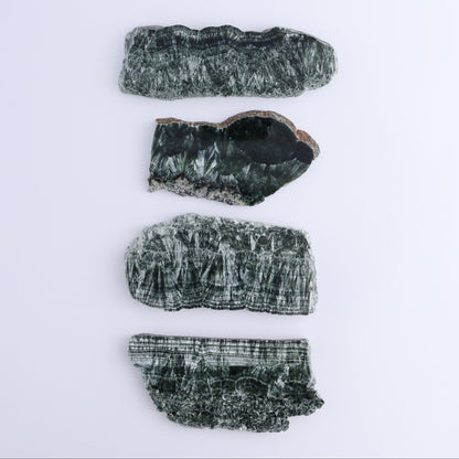Seraphinite Slices Set of 4 - Expert Wholesale and Supplier of Wholesale Crystals & Bulk Gemstones, ["Russia","Seraphinite","Slices and Slabs"]