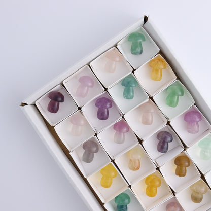 Fluorite Mushrooms Set of 24 - Expert Wholesale and Supplier of Wholesale Crystals & Bulk Gemstones, ["Fluorite","Mushrooms"]