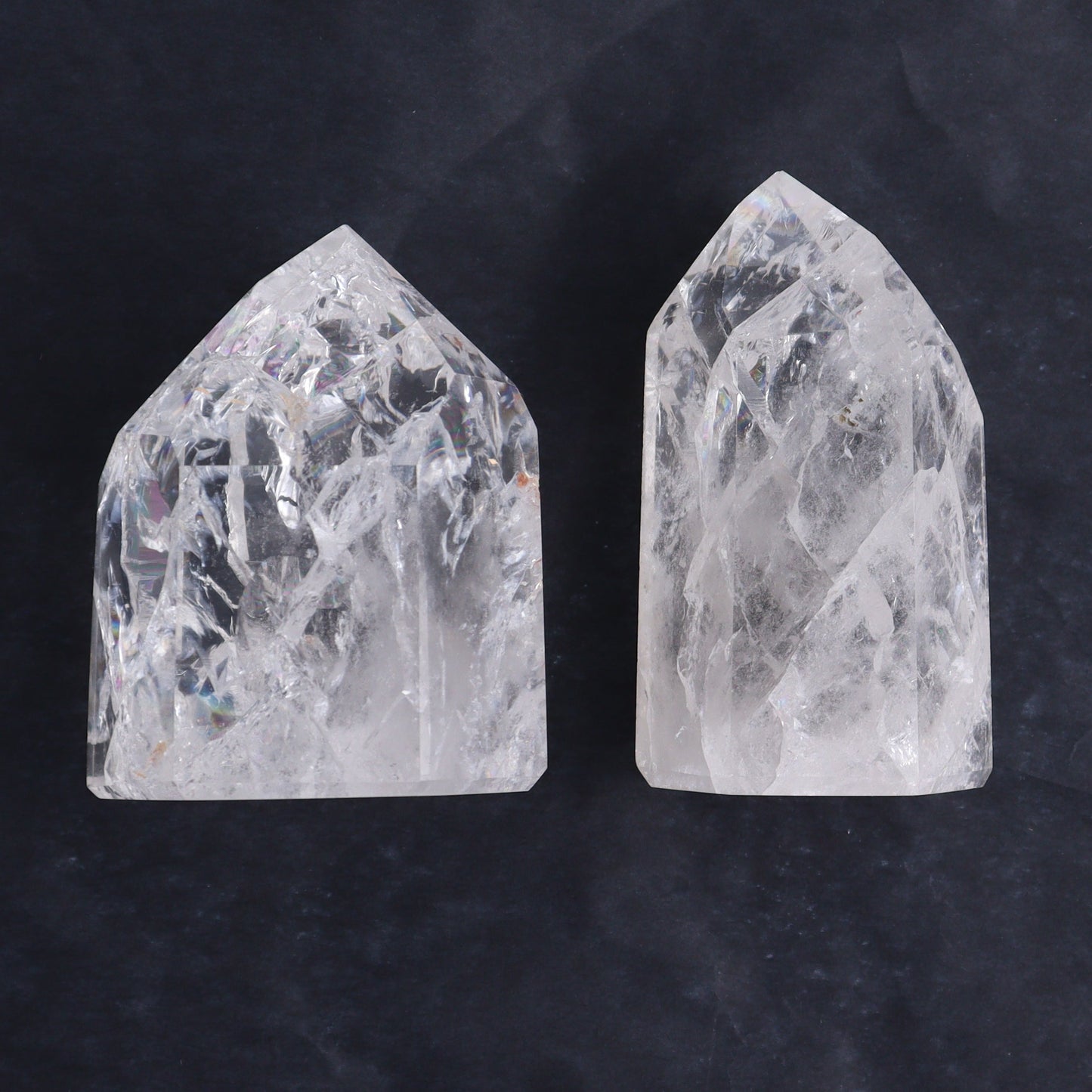Crackled Quartz Towers Set of 6 - Expert Wholesale and Supplier of Wholesale Crystals & Bulk Gemstones, ["Brazil","Clear Quartz","Crackled","Points","Quartz","Towers"]