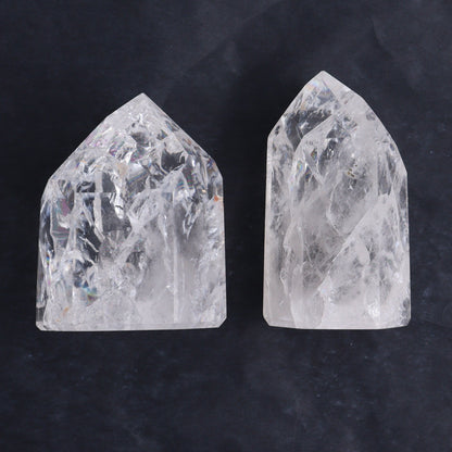 Crackled Quartz Towers Set of 6 - Expert Wholesale and Supplier of Wholesale Crystals & Bulk Gemstones, ["Brazil","Clear Quartz","Crackled","Points","Quartz","Towers"]