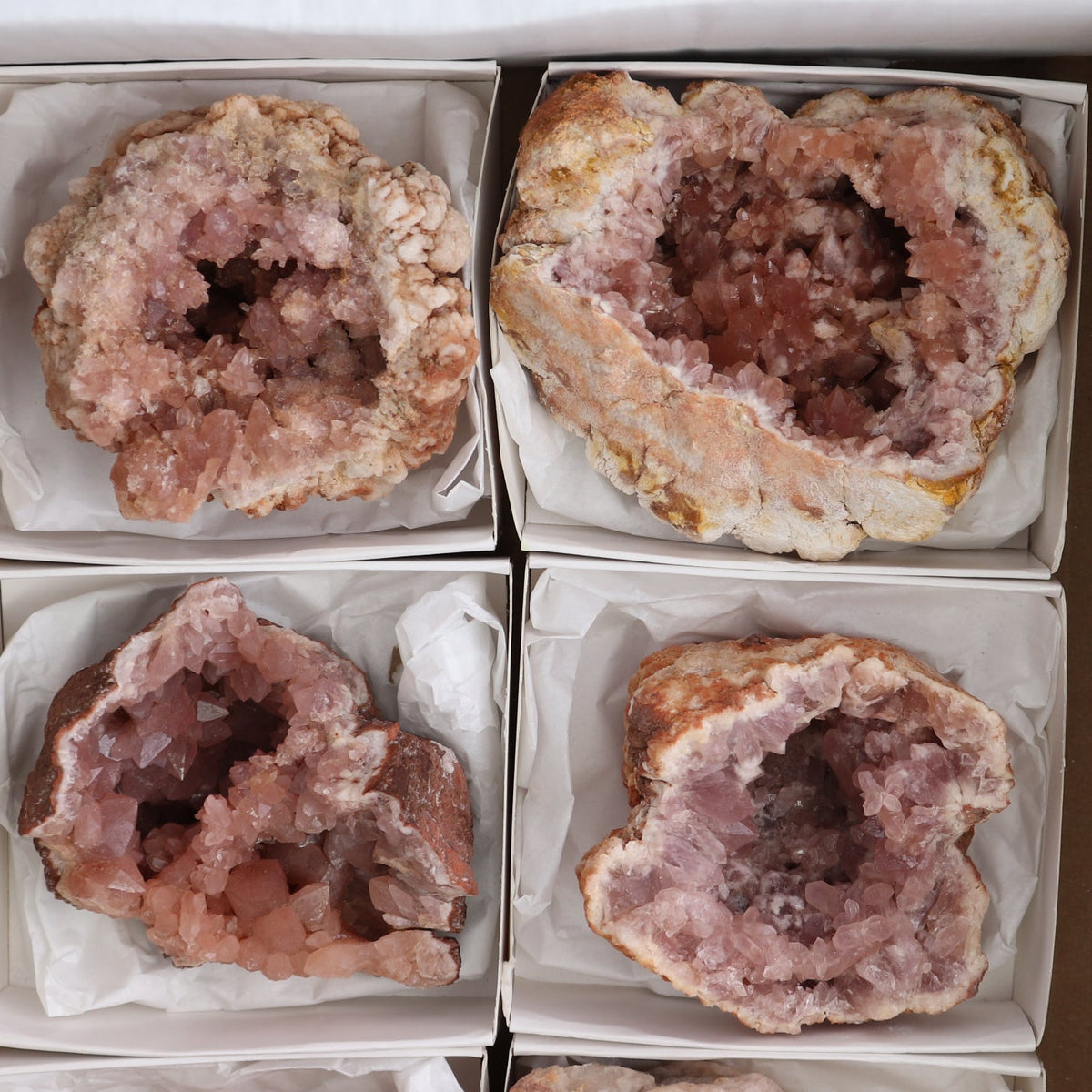 Pink Amethyst Geodes Set of 6