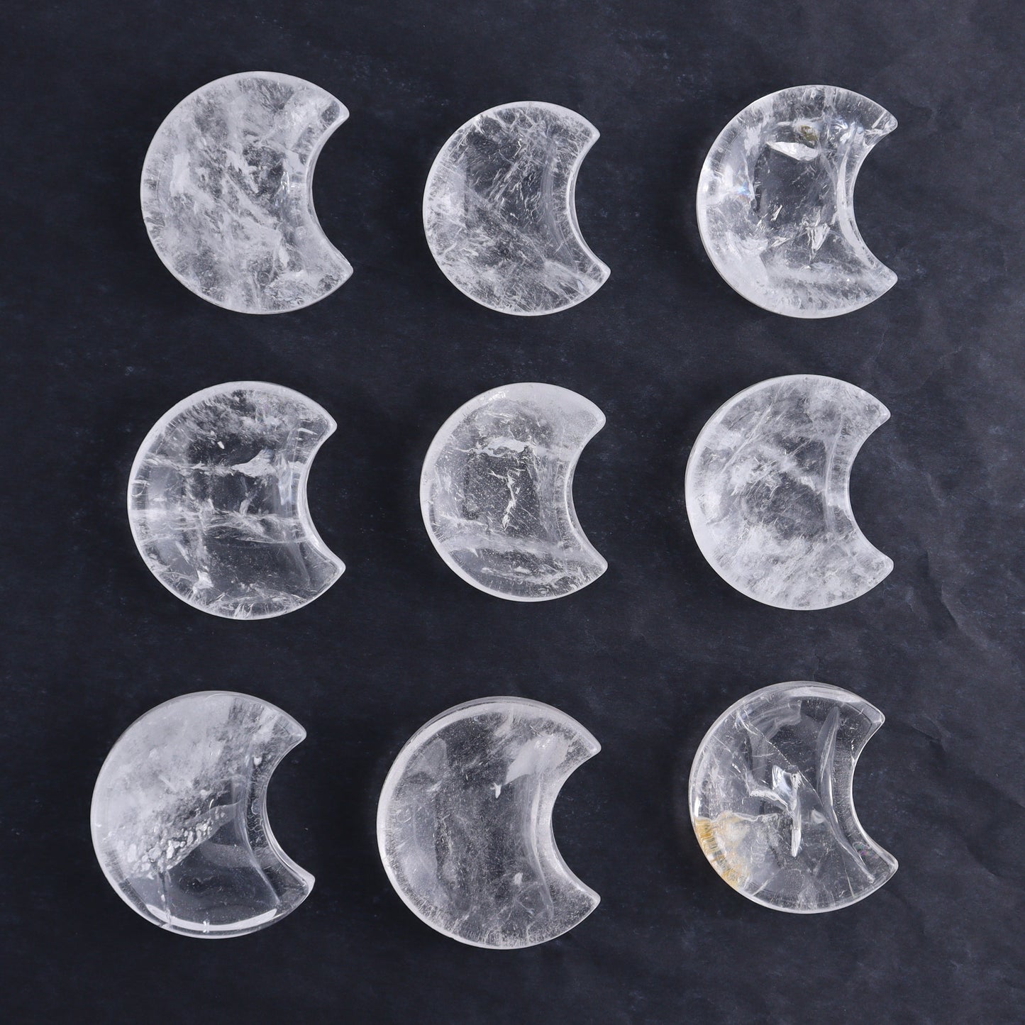 Clear Quartz Moons Bowls Set of 24 - Expert Wholesale and Supplier of Wholesale Crystals & Bulk Gemstones, ["Clear Quartz","moons","Quartz"]