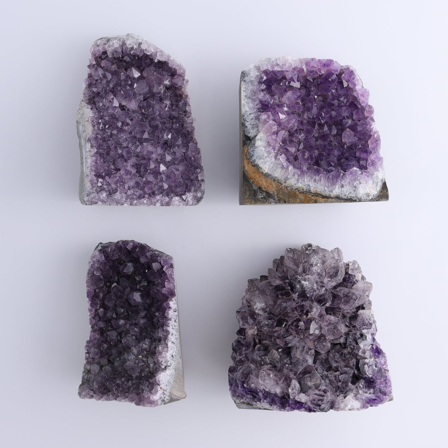 Uruguay Amethyst Cut Base Set of 4 - Expert Wholesale and Supplier of Wholesale Crystals & Bulk Gemstones, ["Amethyst","Cut Base","Uruguay"]