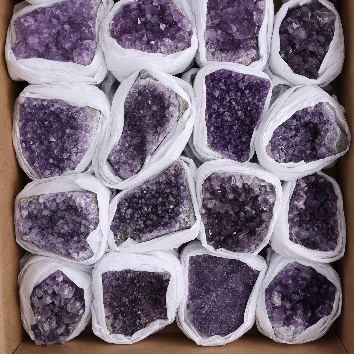Amethyst Cut Base Set of 20 - Expert Wholesale and Supplier of Wholesale Crystals & Bulk Gemstones, ["Amethyst","Cut Base"]