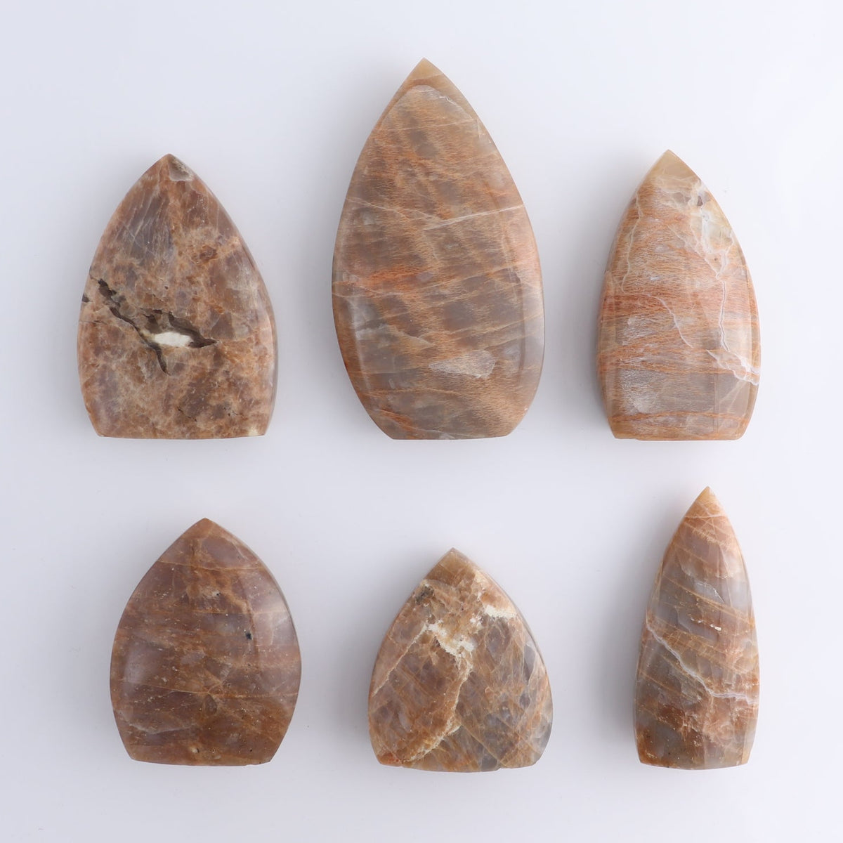 Peach Moonstone Freeform Set of 6 | Mi Esperanza Minerals | Supplier of Crystals and Onyx
