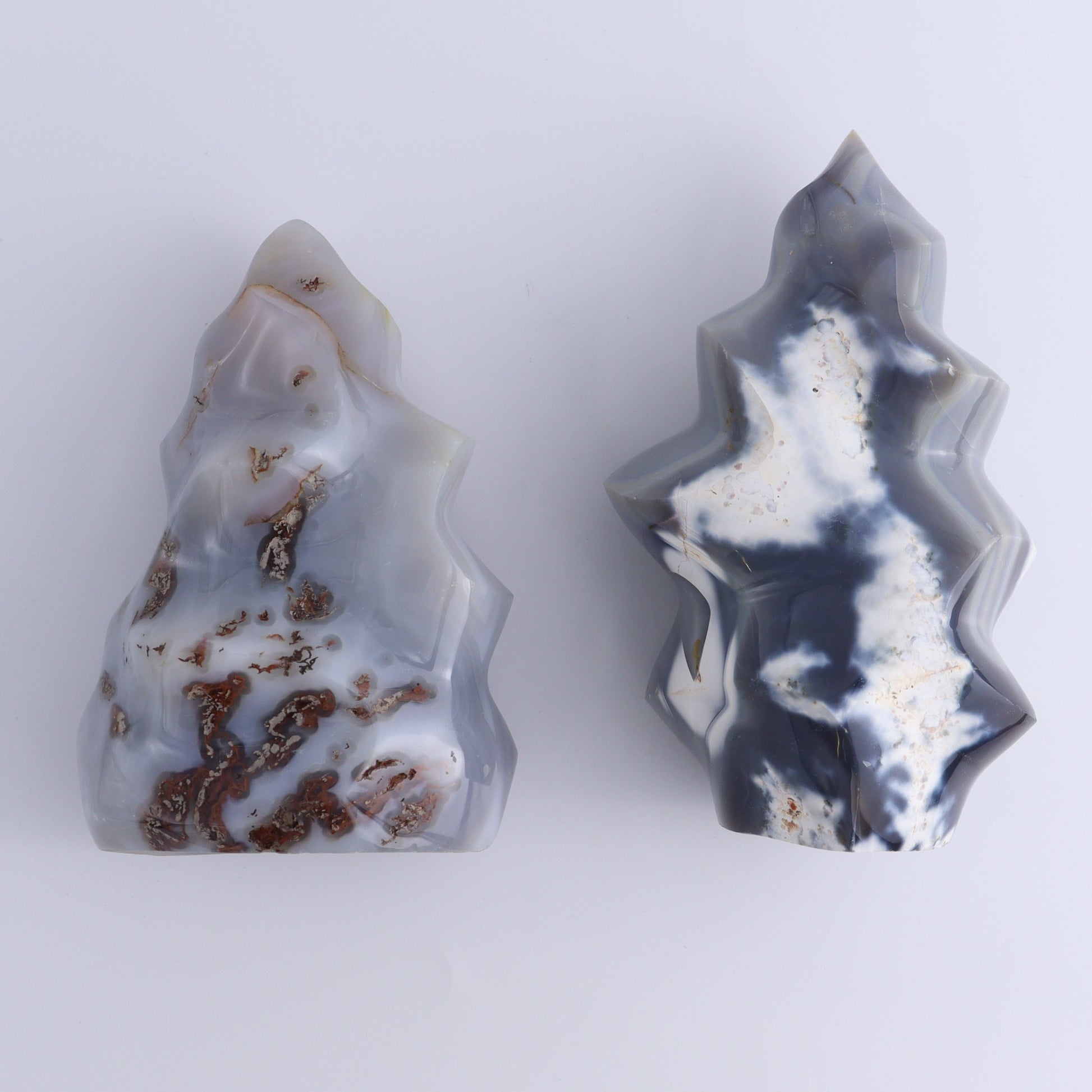Agate Flames Set of 2 - Expert Wholesale and Supplier of Wholesale Crystals & Bulk Gemstones, ["Agate","close_30","flames","Madagascar"]