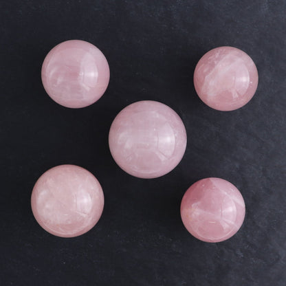 Rose Quartz Spheres Set of 5