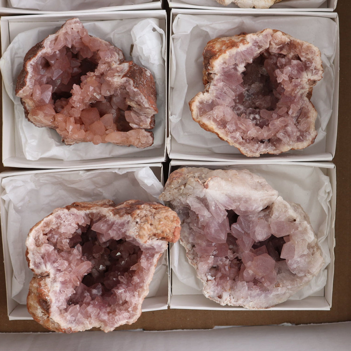 Pink Amethyst Geodes Set of 6