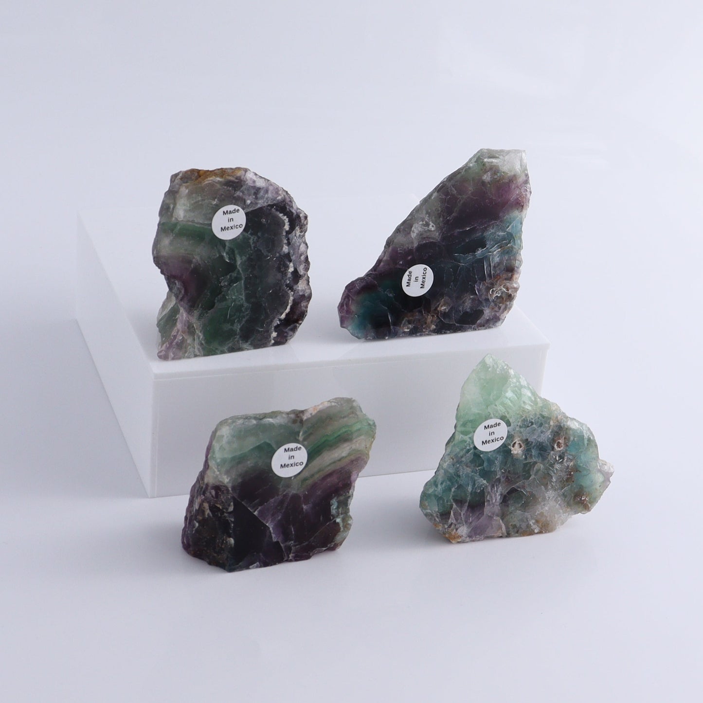Fluorite Polished Face Cut Bases Set of 16 - Expert Wholesale and Supplier of Wholesale Crystals & Bulk Gemstones, ["Cut Base","Face Polished","Fluorite","Mexico"]