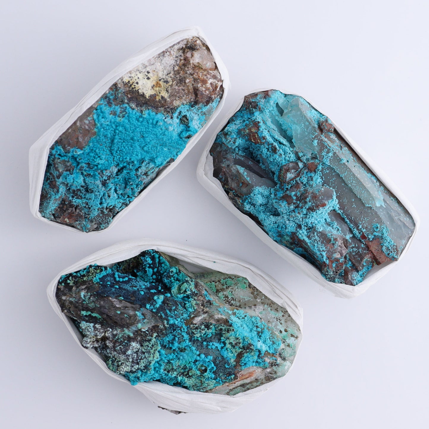 Chrysocolla with Quartz Roughs Set of 6 - Expert Wholesale and Supplier of Wholesale Crystals & Bulk Gemstones, ["Chrysocolla","Flats","Freeforms","Peru","Rough"]