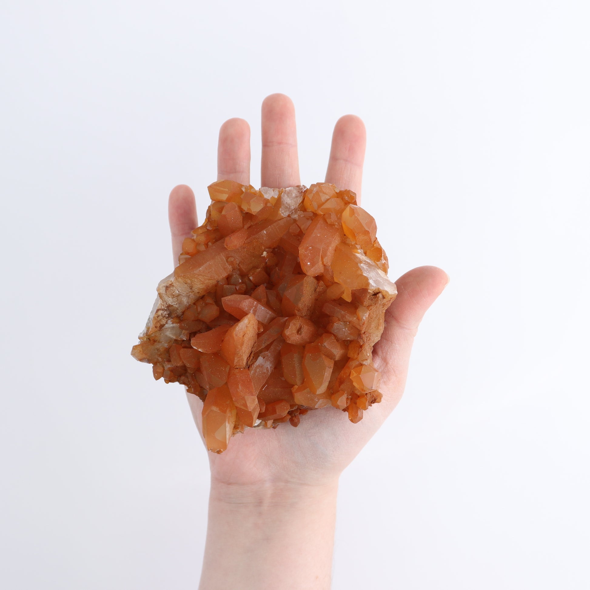 Dark Tangerine Quartz Clusters Set of 5 - Expert Wholesale and Supplier of Wholesale Crystals & Bulk Gemstones, ["Clusters","Quartz","Tangerine Quartz"]