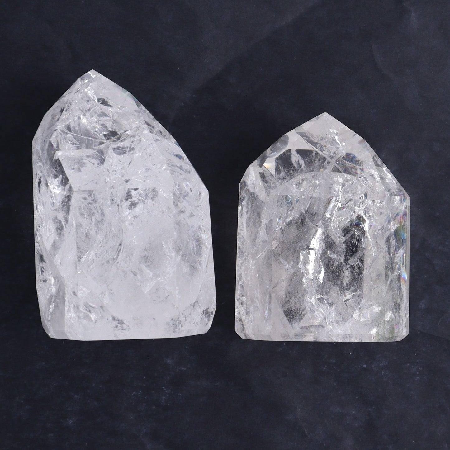 Crackled Quartz Towers Set of 6 - Expert Wholesale and Supplier of Wholesale Crystals & Bulk Gemstones, ["Brazil","Clear Quartz","Crackled","Points","Quartz","Towers"]