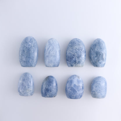 Blue Calcite Freeforms Set of 8