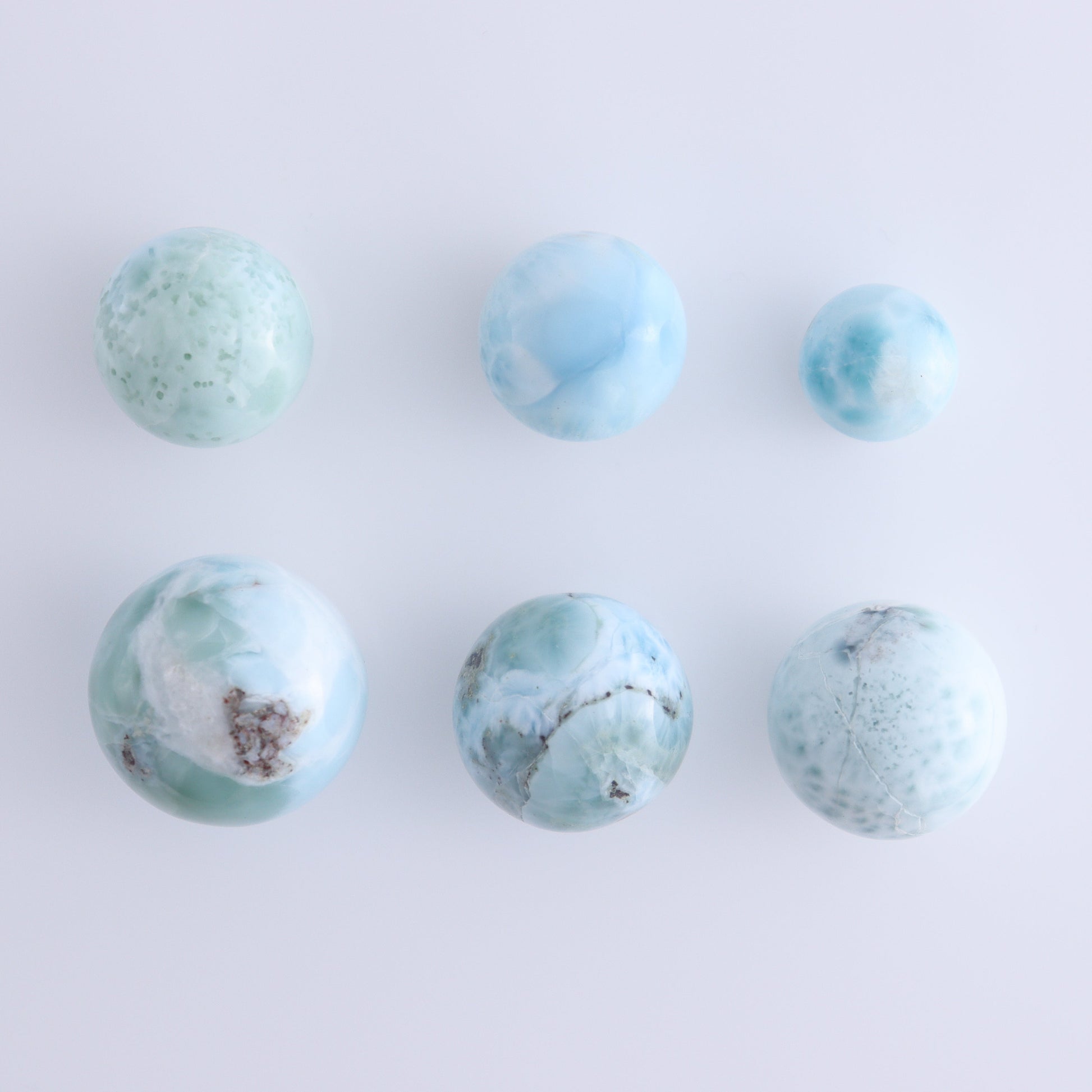 Larimar Spheres Set of 13 - Expert Wholesale and Supplier of Wholesale Crystals & Bulk Gemstones, ["Larimar","Spheres"]