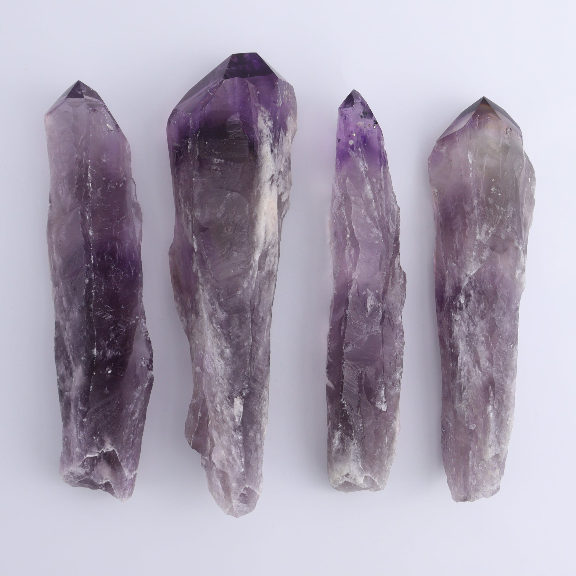 Amethyst Polished Tips Set of 4 - Expert Wholesale and Supplier of Wholesale Crystals & Bulk Gemstones, ["Amethyst","Polished Tip"]