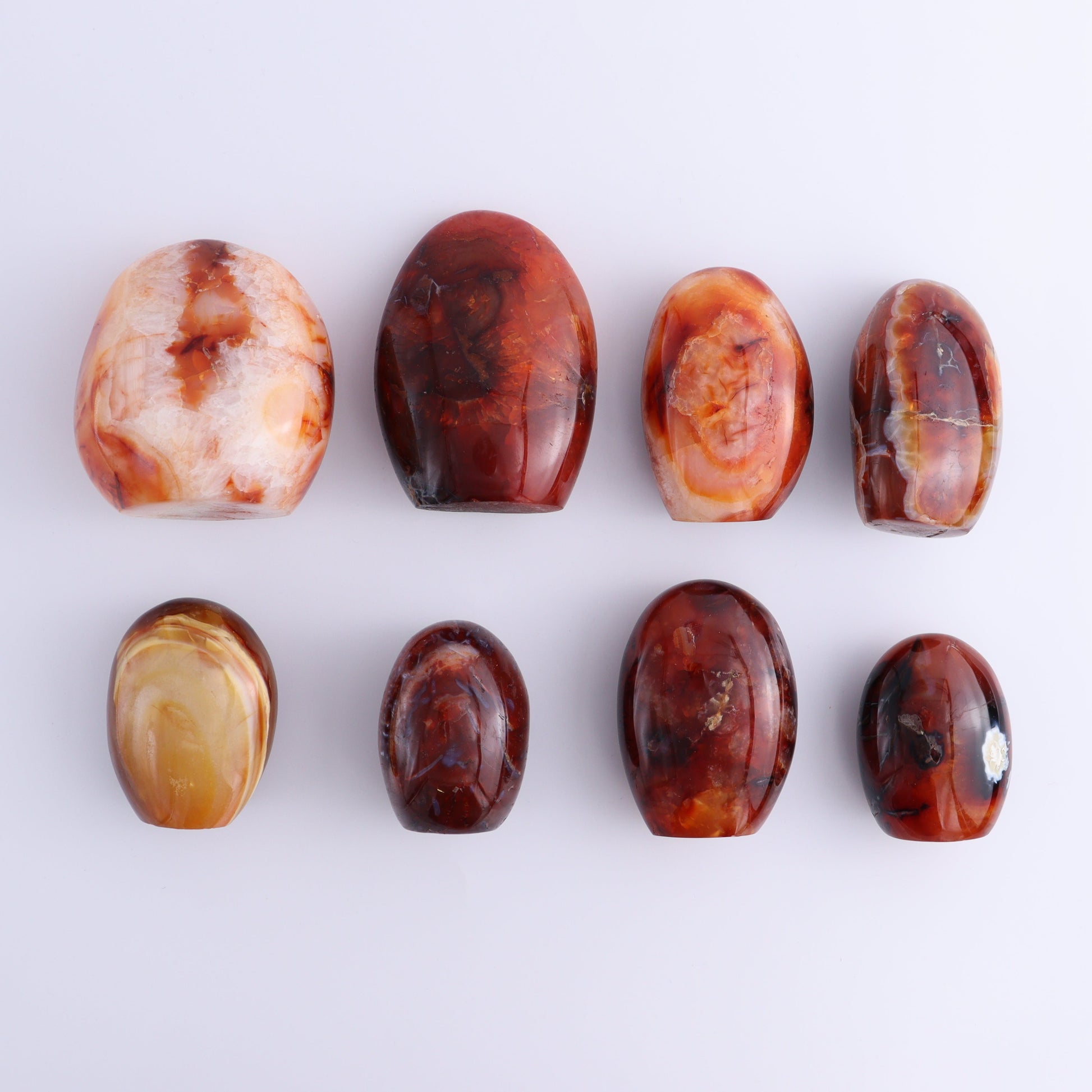 Carnelian Freeforms Set of 8 - Expert Wholesale and Supplier of Wholesale Crystals & Bulk Gemstones, ["carnelian","Freeform","Freeforms","Madagascar"]