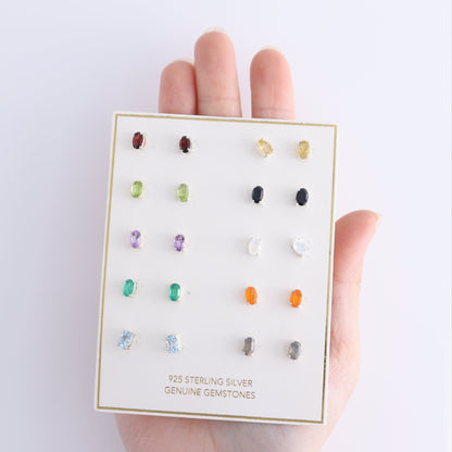 10 Pairs of Various Gemstones Earrings - Expert Wholesale and Supplier of Wholesale Crystals & Bulk Gemstones, ["Amethyst","Aquamarine","Black Onyx","carnelian","Citrine","earrings","Garnet","Green Onyx","Labradorite","onyx","Peridot","Rainbow Moonstone"]
