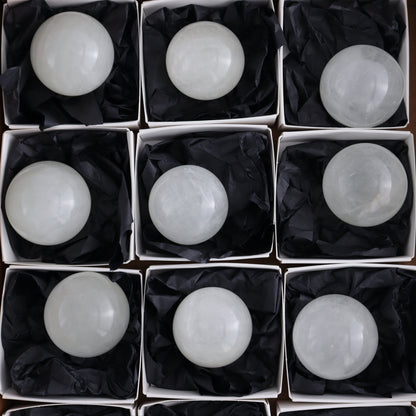 Optical Calcite Spheres Set of 12 - Expert Wholesale and Supplier of Wholesale Crystals & Bulk Gemstones, ["Calcite","Mexico","Optical Calcite","Spheres"]