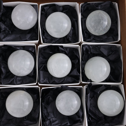Optical Calcite Spheres Set of 12 - Expert Wholesale and Supplier of Wholesale Crystals & Bulk Gemstones, ["Calcite","Mexico","Optical Calcite","Spheres"]