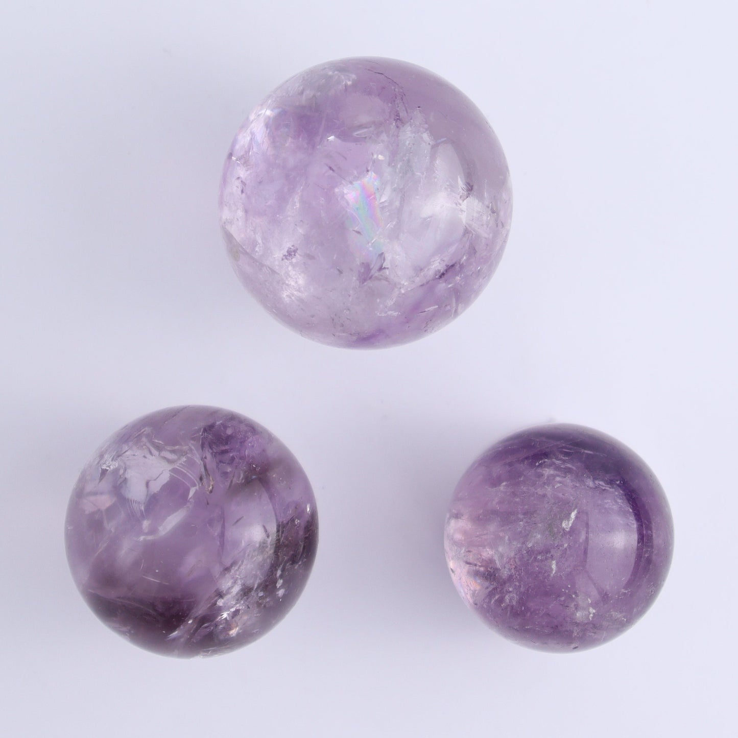 Amethyst Spheres Set of 9 - Expert Wholesale and Supplier of Wholesale Crystals & Bulk Gemstones, ["Amethyst","Brazil","Spheres"]