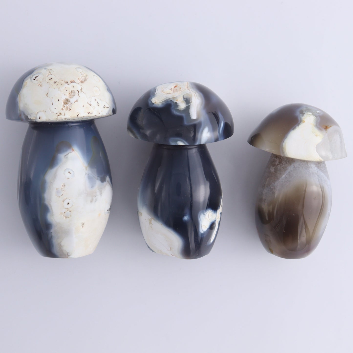 Agate Mushrooms Set of 5 - Expert Wholesale and Supplier of Wholesale Crystals & Bulk Gemstones, ["Agate","Madagascar","Mushrooms"]